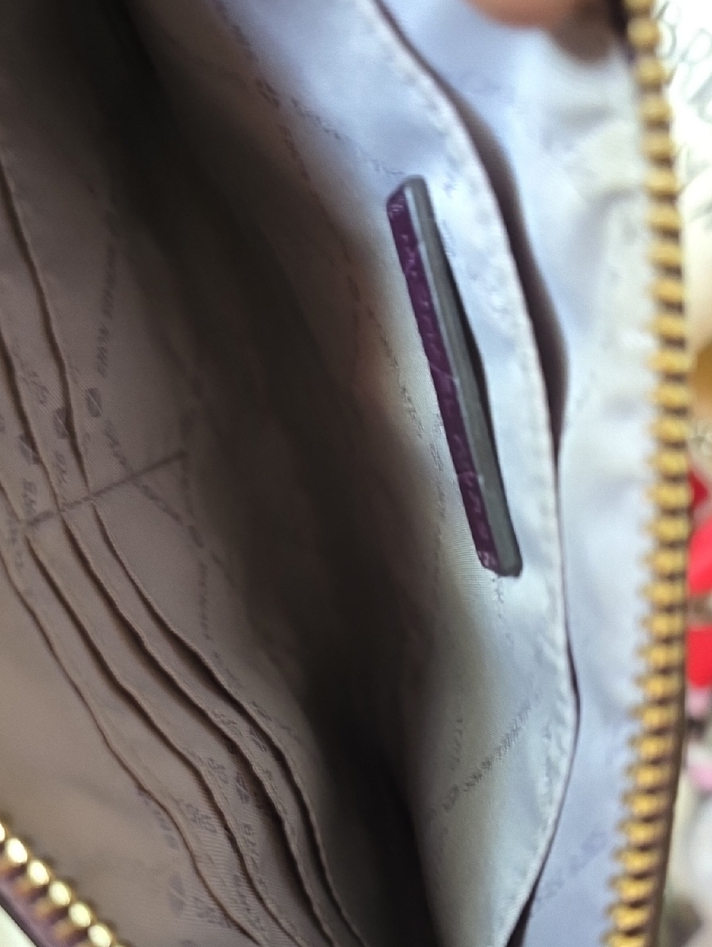 Michael Kors Croc-Embossed CLUTCH Zip Pouch in Plum NWOT - Picture 6 of 7